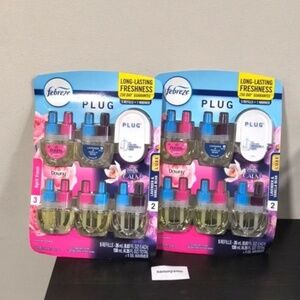 Febreze PLUG Downy April Fresh &Lavender vanilla bean 5pk Oil Refill + warmer x2